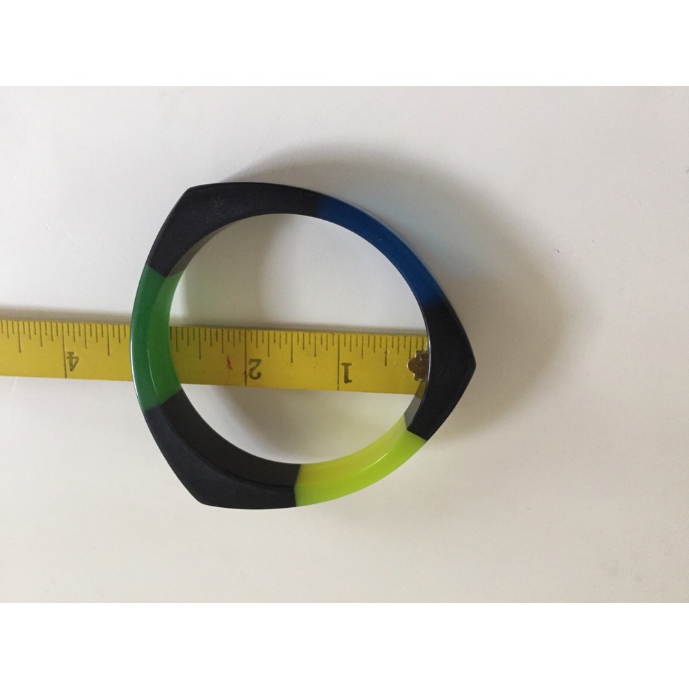 Colorful fun Retro Green Black blue Triangle shape Acrylic bracelet new‎